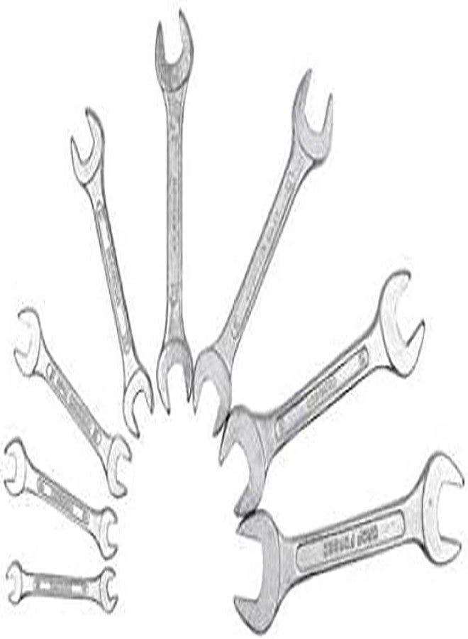 KEEAN C Shaped Open Face Chrome Vanadium Double Ended Spanner Hand Tools - Set of 8 Pieces - Image 2